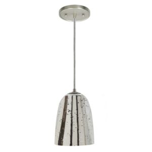 One light grand central Pendant  6" Wide, antique mercury mouth blown glass ramona shade