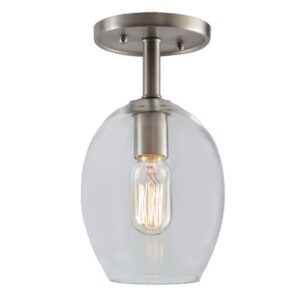 One light grand central ceiling mount  6" Wide, clear mouth blown glass sophie shade
