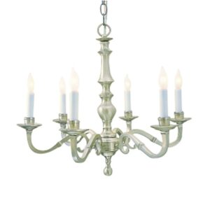 Eight light cast brass chandelier
